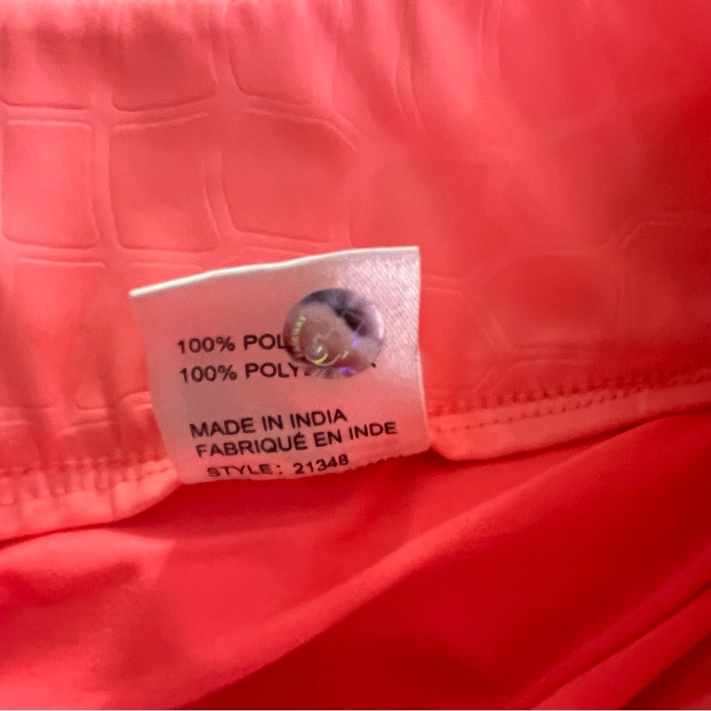 jamie sadock 16 Coral Pink Athletic Skort with Zip Pockets and faux leather trim - Picture 4 of 12